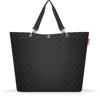 reisenthel shopper XL glossy dots black – Geräumige Shopping Bag und edle Handtasche in einem – Aus wasserabweisendem Material