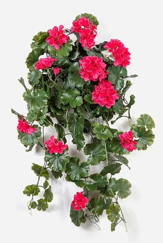 artplants.de Kunststoff Geranie OTTAVIA auf Steckstab, pink, 65cm | crossdoor - Künstliche Geranie