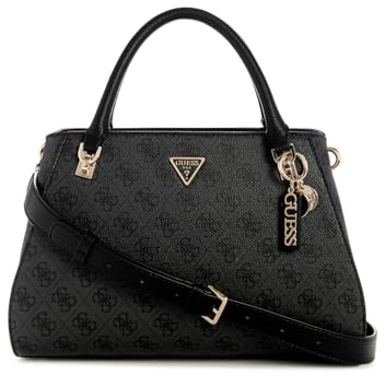 GUESS Noelle II Luxury Satchel Coal Logo