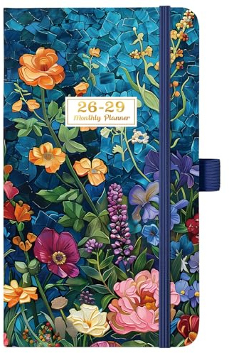2026-2028 Fickplanerare/kalender - 3 års månadsplanerare 2026-2028, januari 2026 - december 2028 (36 månader), 6,3 tum x 9,4 cm, månadsplanerare med innerficka, pennhållare och elastisk stängning