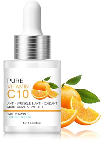 Reines Vitamin-C-Serum für das Gesicht, dunkle Flecken, korrigierendes Glanzserum, Anti-Falten, Anti-Aging, verbessert ungleichmäßigen andullen Hautton, spendet Feuchtigkeit für alle Hauttypen, 300 ml