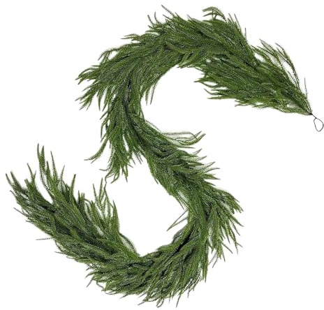 Weihnachten Kieferngirlang, saisonale -Accessoires, Outdoor künstliche norfolk Kieferngirlang, echte Girlande dekorative Ornamente für Heimtextilien festliche Treppenstuf, , Türtisch