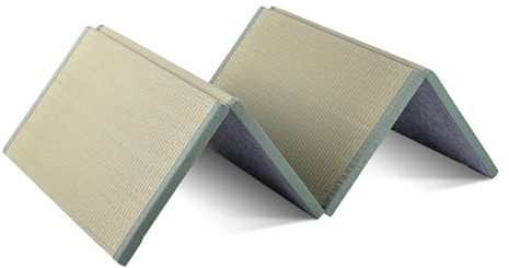 Effortsaving Japanische Tatami-Matte, Vierfach Faltbare Matte aus Naturgras, Platzsparende Schlafunterlage, Ideal für Meditation, Schlaf und Yoga 3,5 cm Dicke(Size:90X200X3.5cm)