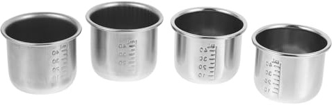 CONGARTENO 4 Pezzi Bicchieri Graduati in Acciaio Inossidabile Spessi per Resistenti Acidi e Alcalini Marcature Permanente per Uso Ospedaliero e