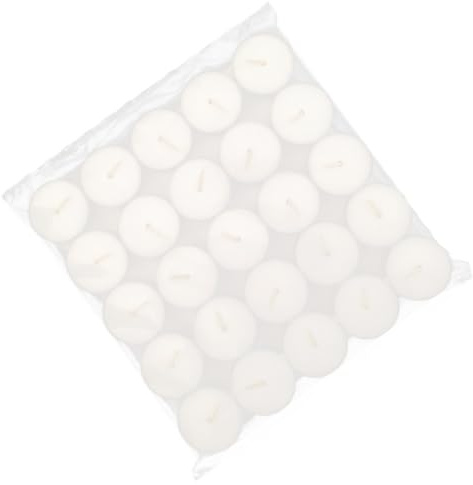 VALICLUD 50pièces Bougies Chauffe Plat Sans Fumée Ni Parfum Cire De Paraffine Naturelle Décoratives Pour Mariage Et Fête Blanc