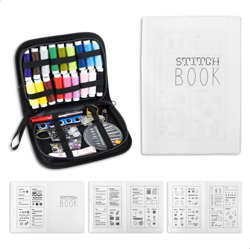 Bordado Embroidery Kit Punto Cruz Kit Completo, Set Bordado el Aspecto de los Libros Contiene Tres Páginas con Diferentes Motivos Vegetales Embroidery Set Apto para Manualidades para Adultos