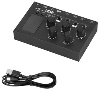 Professionale MX5 Basso Rumore 4 Canali Stereo Sound Mixer Piccolo Canale Singolo 6.35mm/3.5mm Per Club/Studio/Home Theater Linea A Basso Rumore Professionale