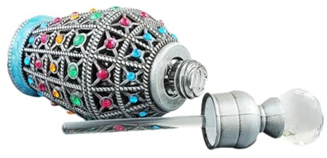 SAFIGLE Botella de Perfume Vintage Recargable de Frasco de Aceite Esencial Vacío de Vidrio Estilo Retro Diseño Sellado para Viaje y Uso Diario