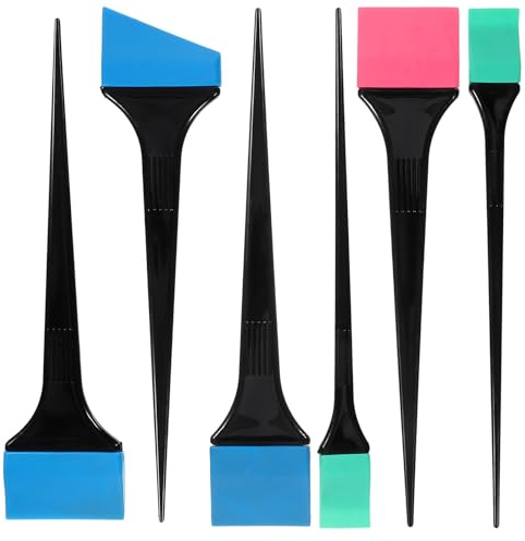 TOPBATHY Juego de 6 Pinceles y Cepillos para Teñir el Cabello de Peluquería, Tamaño Estándar, Aplicadores de Silicona Fáciles de Limpiar, para Uso Profesional y Doméstico en Salones