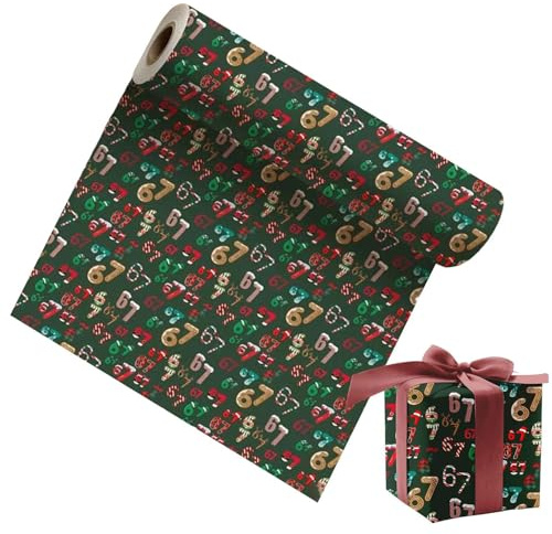 Weihnachts-Geschenkpapierrolle – lustige 67-Edition, Urlaubs-Geschenkpapier, für Freunde, Event-Organizer, Büro, Kollegen, Social Club, Gemeinschaftsgruppen, Geburtstag