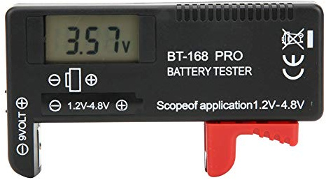 Batterietester, digitales LCD-Display, Batteriekapazitätstester, Schnelltestgerät für 1,2 V, 4,8 V, 9 V, Lithium, AA, AAA, C, D, CR2032, LR44, ABS, 110,8 x 60,5 x 25,5 mm