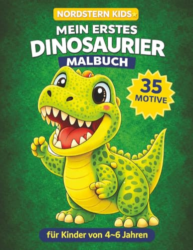 Mein erstes Dinosaurier Malbuch: Große, einfache Dino-Motive für Kinder von 4–6 Jahren | Mit extra dicken Linien | Perfekt für Kindergarten