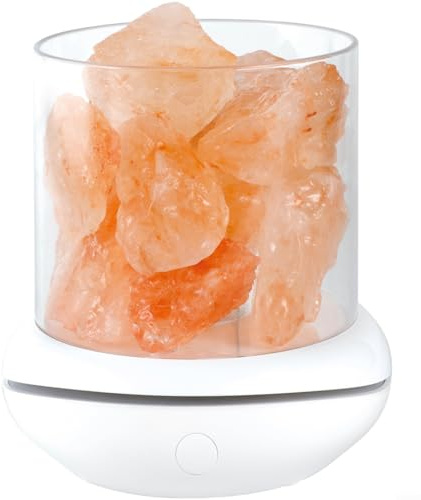 ZiStarlilife LED-Nachtlicht, Aromatherapie-Salzlampe mit Diffusor für ätherische Öle, Farbwechsel, Stimmungsbeleuchtung, One-Touch-Steuerung, kompaktes geometrisches Design für Schlafzimmer