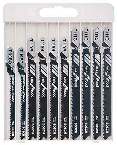 Bosch Professional 10 st. Sticksågbladsats (för trä, T-skaft, Tillbehör Sticksågar)