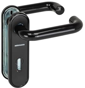 Hörmann FS Drückergarnitur D-110 Kurzschild für BB/PZ schwarz PPN (Feuerschutz-Drückergarnitur für Feuerschutztür/Mehrzwecktür H8-5 / Quadro/MZ) 545970