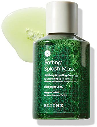 BLITHE Patting Splash Mask Green Tea – Beruhigend, heilend, Milchsäure-Peeling für Akne-Haut, vegane K-Beauty, ölregulierend & porenklärend (150ml)