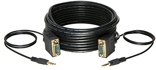 Cables Direct Online Cavo SVGA Monitor VGA (Super Premium, Maschio A Maschio, di qualità Superiore, 0,9 m – 30,5 m Black 25'