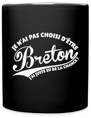 Spreadshirt Bretagne Pas Choisi D'Être Breton Tasse Mug, taille unique, noir