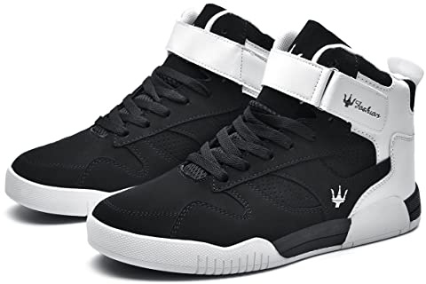 FZUU Men's Fashion High Top Sneakers Sports Casual Shoes(11,Black)