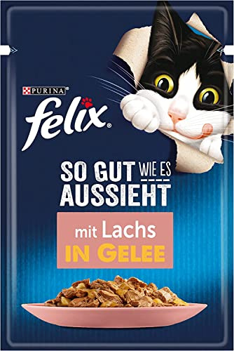 FELIX So gut wie es aussieht Våtfoder för katter med lax i gelé, 26-pack (26 x 85 g)
