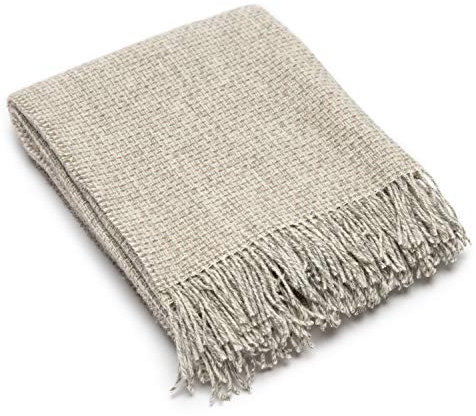 WoolMe Beige Wolle Decke Bruno