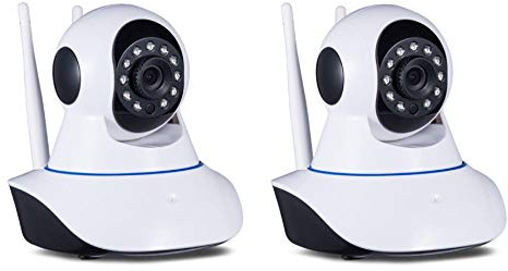 tempo di saldi Coppia Di Telecamere Wireless Ipcam Wifi Ad Infrarossi Motorizzata Lan Hd 720P, 2 Pezzi