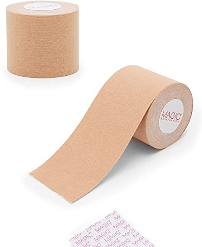 MAGIC BODYFASHION Caramelo autoadhesivo, banda de pecho transpirable y agradable para la piel para un levantamiento instantáneo del pecho y aspecto sin espalda para mujeres