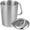 Brocca per latte in acciaio inox, 2 l, con coperchio, con marcatura, pratica brocca per latte in acciaio inox, per latte e caffè, cappuccino, frullato