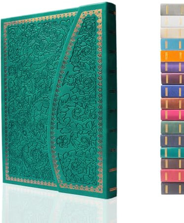 VICTORIA'S JOURNALS Magnet-Tagebuch, geschnitztes Vintage-Notizbuch aus Kunstleder, Hardcover, pers?nliches Tagebuch, linierte Seiten, Lesezeichen, 20,3 x 14,4 cm