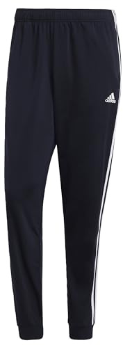 adidas Uomo Essentials Warm-Up Tapered 3-Stripes Track Pants, Legend Ink/White, S