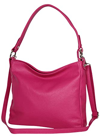 AmbraModa GL35 Sac à main sac à bandoulière pour femme en cuir véritable vache grainé