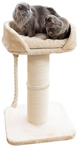 Kerbl Kratzbaum Toni XL (Farbe: beige, L x B x H: 58 x 58 x 92 cm, extra Starke Grundplatte, für 1-2 kleine bis mittelgroße Katzen, Katzenspielzeug, Tierzubehör) 84448