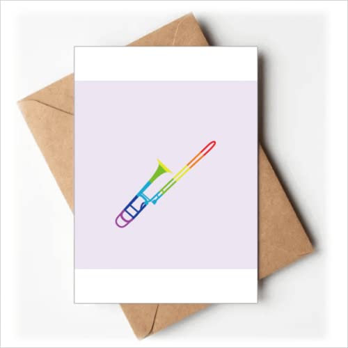 Musik-Grußkarten, klassische Instrumente, Posaune, Regenbogen, You are invited