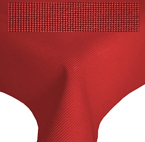 Brandsseller Gartentischdecke 130x160 cm Tischdecke ohne Einfassung Outdoor Tischtuch rechteckig Weichschaum für Garten, Terrasse, Balkon wetterfest rutschfest - Rot