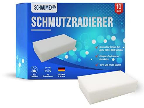 10er Set Schaumex Schmutzradier - Der Zauberschwamm Schmutzradierer Sneakerschwamm für Ceranfeld Küche Bad