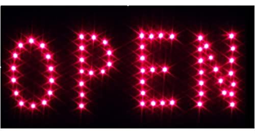 LED Schild Leuchtschild GEÖFFNET OPEN Dönner Kebab Bar und viel mehr Reklame LEUCHTREKLAME Werbung versch.stylen (OPEN (24))