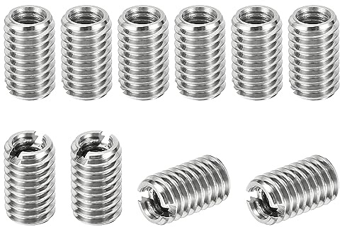 PATIKIL 10Stk Gewinde Adapter Hülse Reduziere Mutter M6*1 Außengewinde zu M4*0.7 Innengewinde Reparatur Einsatz Mutter Schraube Reduzierstück Umwandlung Edelstahl Verbindungselement 10mm