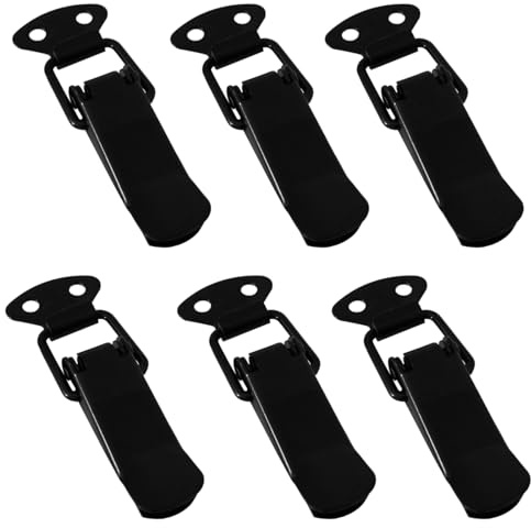 SOTECH 6 pezzi Serrature a tensionamento LATCH nero 78 mm morsetto | a ginocchiera chiusura a leva per cassette degli attrezzi, cassapanche, tavoli, armadi