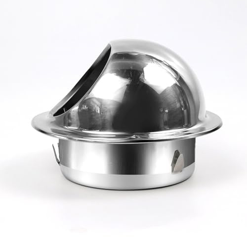 YYGJYGOO Round Ventilation Grill Screen Hood, Stainless Steel Exterior Wall air Outlet, Wall air Soffit Vents Caliber Smooth Flat ducting, External Wall Ventilation Openings (Size : 110mm/4.33in)