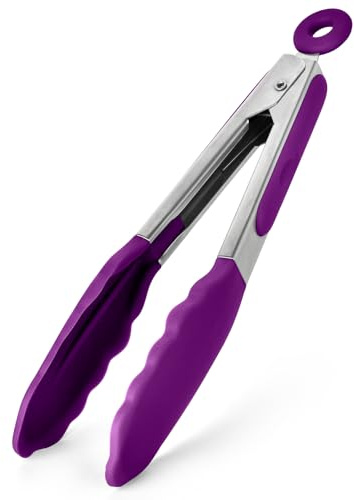 U-Taste Silicone Kitchen Tong, 315℃ Heat Resistant, 18cm, Purple
