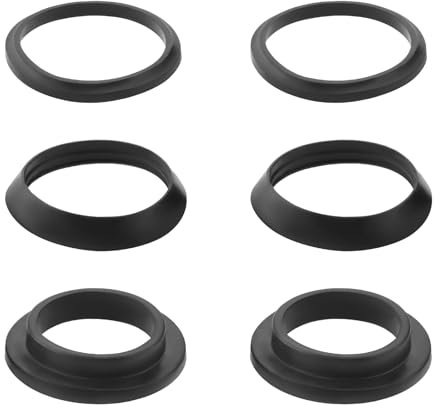 ECSiNG 2 Set Seal Set for 1 ¼ Inch Siphon Rubber Seal Flat Wedge Seal Replacement for 1 1/4 Inch Drain Pipe Sink Odour Trap Siphon Tube Siphon Bottle Siphon Black