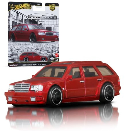 Hot Wheels Premium Car Culture Sammel-Spielzeugauto, Die-Cast Mercedes-Benz AMG Estate im Maßstab 1:64, Fast Wagons Fahrzeug mit Real Riders-Rädern, JBK69