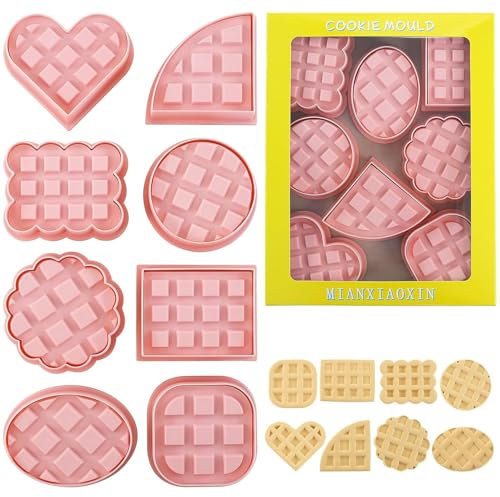 Veszoen 8 Pièces 3D Moule à Biscuit Emporte-Pièce Plastique pour Décoration de Fondant, Gâteau et Pâtisserie