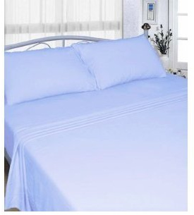 Rayyan Linen Thermal Flannelette Fitted Sheet Brushed 100% Cotton Soft Luxury 25cm Deep Fitted Bed Sheet (Sky Blue, Double)