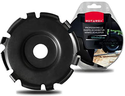 ROTAREX Disque de sculpture professionnel pour bois (dur et mou) - Disque de sculpture sur bois en acier suédois à haute teneur en carbone - Diamètre 125 mm x 22,2 mm