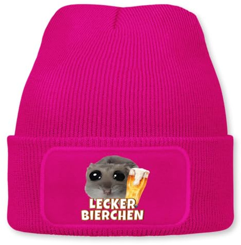 Prozente Momente Lecker Bierchen - Beanie | Strickmütze | Wollmütze | Beanie mit Druck | lustige Sprüche | Apres-Ski | Winter | Schwarz
