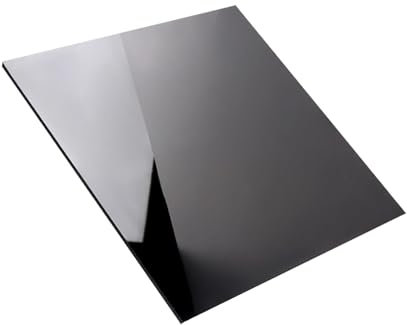Feuilles acryliques Feuilles acryliques Épaisseur 2-10 mm 200 x 200 mm Feuille de Plastique Noire pour la découpe de Panneaux Photographie Bricolage Artisanat Épaisseur : 5 mm