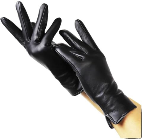 Damen Schaffell Handschuhe Winter Warme Lederhandschuhe Damen Lederhandschuhe Outdoor Fahrhandschuhe, Stil 04, 7
