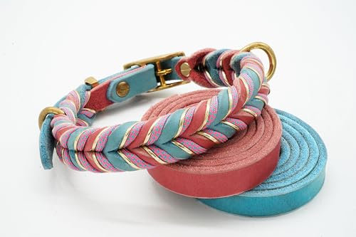 Verstellbares Hundehalsband »Candy« aus Fettleder geflochten (Halsumfang: 25-30cm - Breite: 20mm)