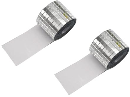 Mini Mosaik Spiegelfliesen,2 Rollen 3200 Stück Spiegel Mosaikfliesen Aufkleber Disco Kugel Deko Fliesenspiegel Selbstklebend Spiegel Selbstklebend für Bad Küche Wohnzimmer KTV Hause DIY Dekoration